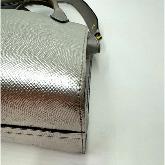 Auth Prada Small Double Cromo Saffiano Cuir City Calf Monochrome Top Handle Bag - Picture 6 of 16